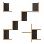 Ραφιέρα τοίχου Verso pakoworld oak με ανθρακί 99 4x14 5x103εκ c543634