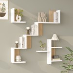 Ραφιέρα τοίχου Verso pakoworld λευκό με oak 99 4x14 5x103εκ c543635
