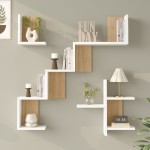 Ραφιέρα τοίχου Verso pakoworld λευκό με oak 99 4x14 5x103εκ c543635