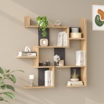 Ραφιέρα τοίχου Maze pakoworld oak με ανθρακί 93 3x14 5x90εκ c543636