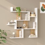 Ραφιέρα τοίχου Maze pakoworld λευκό με oak 93 3x14 5x90εκ c543637