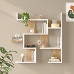 Ραφιέρα τοίχου Maze pakoworld λευκό με oak 93 3x14 5x90εκ c543637