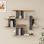 Ραφιέρα τοίχου Ledia pakoworld oak με ανθρακί 110 6x14 5x78εκ c543638