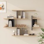 Ραφιέρα τοίχου Ledia pakoworld oak με ανθρακί 110 6x14 5x78εκ c543638