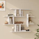 Ραφιέρα τοίχου Ledia pakoworld λευκό με oak 110 6x14 5x78εκ c543639