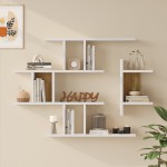 Ραφιέρα τοίχου Ledia pakoworld λευκό με oak 110 6x14 5x78εκ c543639