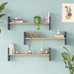 Ραφιέρα τοίχου Mento pakoworld oak με ανθρακί 75 6x14 5x23 6εκ c543640