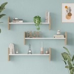 Ραφιέρα τοίχου Mento pakoworld λευκό με oak 75 6x14 5x23 6εκ c543641