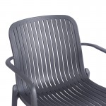 Πολυθρόνα Teragi στοιβαζόμενη pakoworld pp με UV protection ανθρακί 59x57x82εκ c543644