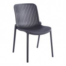 Καρέκλα Teragi στοιβαζόμενη pakoworld pp με UV protection ανθρακί 58x43 5x82εκ c543645