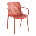 Πολυθρόνα Teragi στοιβαζόμενη pakoworld pp με UV protection terracotta 59x57x82εκ c543646