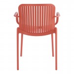 Πολυθρόνα Teragi στοιβαζόμενη pakoworld pp με UV protection terracotta 59x57x82εκ c543646