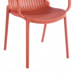 Πολυθρόνα Teragi στοιβαζόμενη pakoworld pp με UV protection terracotta 59x57x82εκ c543646