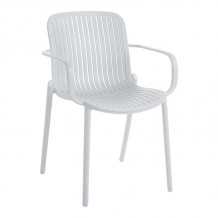 Πολυθρόνα Teragi στοιβαζόμενη pakoworld pp με UV protection λευκή 59x57x82εκ c543649