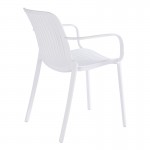 Πολυθρόνα Teragi στοιβαζόμενη pakoworld pp με UV protection λευκή 59x57x82εκ c543649