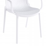 Πολυθρόνα Teragi στοιβαζόμενη pakoworld pp με UV protection λευκή 59x57x82εκ c543649