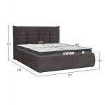 ΚΡΕΒΑΤΙ ΔΙΠΛΟ ΣΤΡΩΜΑ SANDRA HM10770 ΓΚΡΙ ΥΦΑΣΜΑ ΜΕ ΑΠΟΘ ΧΩΡΟ--ΓΙΑ 160x200εκ c543663