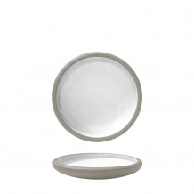 Πιάτο βαθύ πορσελάνης φ19 8xΥ4cm τσιμεντένια υφή λευκό ματ γκρι σαγρέ BETA Prego Σετ 6 c543736