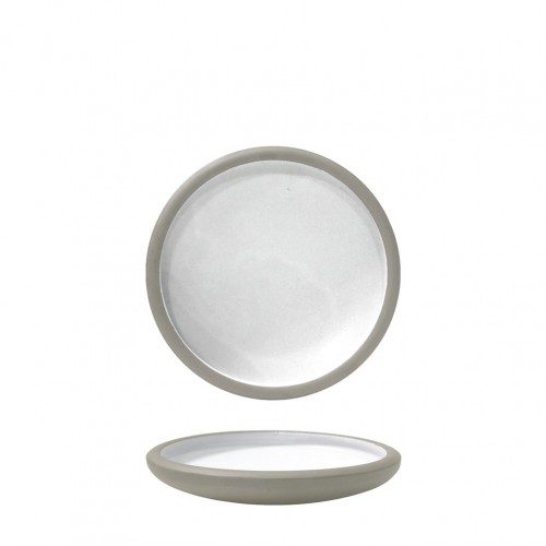 Πιάτο βαθύ πορσελάνης φ19 8xΥ4cm τσιμεντένια υφή λευκό ματ γκρι σαγρέ BETA Prego Σετ 6 c543736