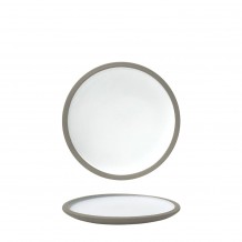 Πιάτο πορσελάνης coupe με στενό rim φ21cm τσιμεντένια υφή λευκό ματ γκρι σαγρέ BETA Prego Σετ 6 c543737