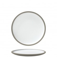 Πιάτο πορσελάνης coupe με στενό rim φ26 2cm τσιμεντένια υφή λευκό ματ γκρι σαγρέ BETA Prego Σετ 6 c543738