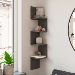 Ραφιέρα τοίχου Belinda pakoworld ανθρακί 22x22x117 2εκ c543744