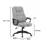 Καρέκλα γραφείου διευθυντή Kamora pakoworld ύφασμα γκρι 66x67x103-111εκ c543797