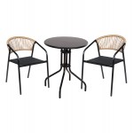 ΣΕΤ ΤΡΑΠΕΖΑΡΙΑΣ 3ΤΜΧ LINO HM10728 2 ΜΕΤΑΛ ΚΑΡΕΚΛΕΣ--ΣΤΡΟΓΓΥΛΟ ΤΡΑΠΕΖΙ Φ60εκ ΜΑΥΡΟ c543813