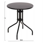 ΣΕΤ ΤΡΑΠΕΖΑΡΙΑΣ 3ΤΜΧ LINO HM10728 2 ΜΕΤΑΛ ΚΑΡΕΚΛΕΣ--ΣΤΡΟΓΓΥΛΟ ΤΡΑΠΕΖΙ Φ60εκ ΜΑΥΡΟ c543813