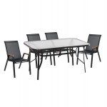 ΣΕΤ ΤΡΑΠΕΖΑΡΙΑΣ 5ΤΜΧ BRUNO HM10729 03 ΚΑΡΕΚΛΕΣ ΜΕΤΑΛΛΙΚΕΣ ΤΡΑΠΕΖΙ 150x90εκ ΜΑΥΡΟ c543815