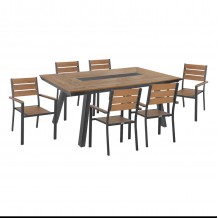 ΣΕΤ ΤΡΑΠΕΖΑΡΙΑΣ 7ΤΜΧ SAGA HM10814 ΑΛΟΥΜΙΝΙΟ ΣΕ ΓΚΡΙ--POLYWOOD c543820