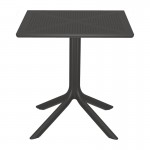 Τραπεζαρία Groovy Zoi pakoworld σετ 3τεμ ανθρακί PP 60x60x76εκ c543839