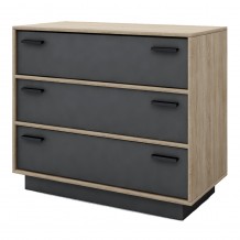 IMAGE κομότα 3 συρτάρια μελαμίνη SONOMA γραφίτης c54386