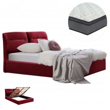 ΚΡΕΒΑΤΙ ΔΙΠΛΟ ΣΤΡΩΜΑ KENDRA HM10720 06 ΚΟΚΚΙΝΟ ΒΟΥΡΓΟΥΝΔΙΑΣ ΒΕΛΟΥΔΟ--ΑΠΟΘ ΧΩΡΟΣ--160x200εκ c543862