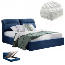 ΚΡΕΒΑΤΙ ΔΙΠΛΟ ΣΤΡΩΜΑ KENDRA HM10720 18 ΜΠΛΕ ΒΕΛΟΥΔΟ--ΑΠΟΘ ΧΩΡΟΣ--160x200εκ c543863