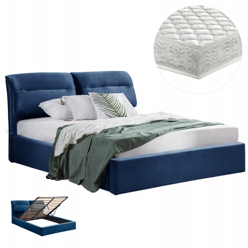 ΚΡΕΒΑΤΙ ΔΙΠΛΟ ΣΤΡΩΜΑ KENDRA HM10720 18 ΜΠΛΕ ΒΕΛΟΥΔΟ--ΑΠΟΘ ΧΩΡΟΣ--160x200εκ c543863
