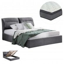 ΚΡΕΒΑΤΙ ΔΙΠΛΟ ΣΤΡΩΜΑ KENDRA HM10720 01 ΓΚΡΙ ΒΕΛΟΥΔΟ ΜΕ ΑΠΟΘ ΧΩΡΟ--ΓΙΑ 160x200εκ c543885