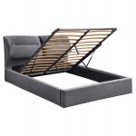 ΚΡΕΒΑΤΙ ΔΙΠΛΟ ΣΤΡΩΜΑ KENDRA HM10720 01 ΓΚΡΙ ΒΕΛΟΥΔΟ ΜΕ ΑΠΟΘ ΧΩΡΟ--ΓΙΑ 160x200εκ c543885