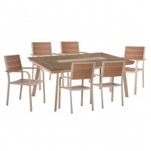 ΣΕΤ ΤΡΑΠΕΖΑΡΙΑΣ TABER HM10739 ΤΡΑΠΕΖΙ 6 ΠΟΛΥΘΡΟΝΕΣ-ΑΛΟΥΜΙΝΙΟ POLYWOOD-ΣΑΜΠΑΝΙ c543887