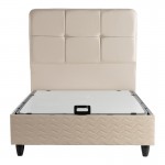 Κρεβάτι ημίδιπλο Punto pakoworld με αποθηκευτικό χώρο κρεμ βελούδο 120x200εκ c543952
