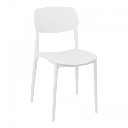 Καρέκλα Berdian pakoworld στοιβαζόμενη pp λευκό 38x49x79εκ c543990