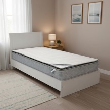 Κρεβάτι με στρώμα Athos-Perfecto pakoworld λευκό 90x190εκ c543991