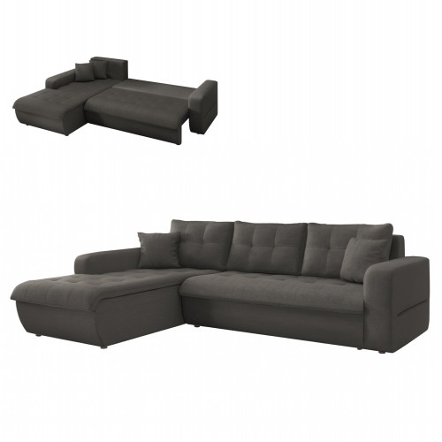 ΚΑΝΑΠΕΣ ΚΡΕΒΑΤΙ ΑΡΙΣΤΕΡΗ ΓΩΝΙΑ KANSO HM3338 01L ΓΚΡΙ ΥΦΑΣΜΑ 244x188x80Υεκ c544004