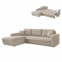 ΚΑΝΑΠΕΣ ΚΡΕΒΑΤΙ ΑΡΙΣΤΕΡΗ ΓΩΝΙΑ KANSO HM3338 03L ΜΠΕΖ ΥΦΑΣΜΑ 244x188x80Υεκ c544005