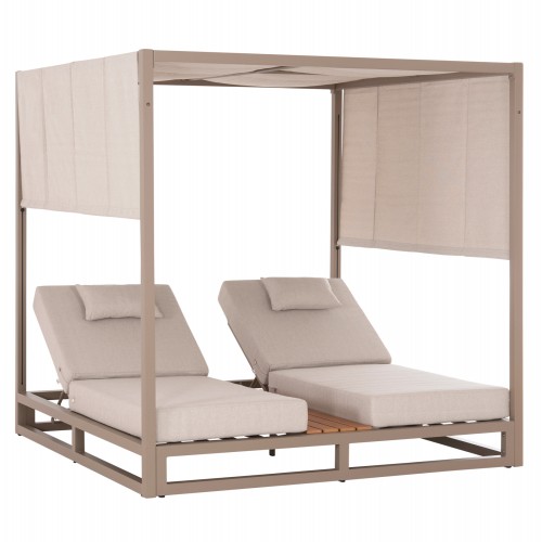 ΔΙΠΛΗ ΞΑΠΛΩΣΤΡΑ ΑΛΟΥΜΙΝΙΟΥ ΠΑΡΑΛΙΑΣ ΜΕ ΣΚΙΑΣΤΡΟ GALLANT HM6097 04 ΚΑΠΟΥΤΣΙΝΟ 2x2x2μ c544006