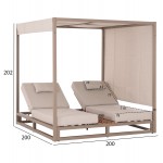 ΔΙΠΛΗ ΞΑΠΛΩΣΤΡΑ ΑΛΟΥΜΙΝΙΟΥ ΠΑΡΑΛΙΑΣ ΜΕ ΣΚΙΑΣΤΡΟ GALLANT HM6097 04 ΚΑΠΟΥΤΣΙΝΟ 2x2x2μ c544006