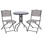 ΣΕΤ ΕΞ ΧΩΡΟΥ 3ΤΜΧ LIMA HM21037 ΤΡΑΠΕΖΙ LIMA 2 ΠΤΥΣΣΟΜΕΝΕΣ ΚΑΡΕΚΛΕΣ ΓΚΡΙ c544031