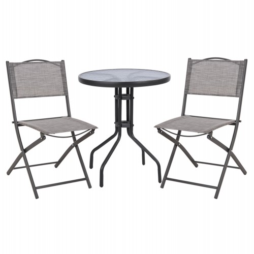 ΣΕΤ ΕΞ ΧΩΡΟΥ 3ΤΜΧ LIMA HM21037 ΤΡΑΠΕΖΙ LIMA 2 ΠΤΥΣΣΟΜΕΝΕΣ ΚΑΡΕΚΛΕΣ ΓΚΡΙ c544031