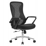 ΚΑΡΕΚΛΑ ΓΡΑΦΕΙΟΥ DECIFER HM1212 01 ΜΑΥΡO MESH-ΒΑΣΗ ΧΡΩΜΙΟΥ 61x60x110Υεκ c544035