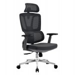 ΚΑΡΕΚΛΑ ΓΡΑΦΕΙΟΥ TASKMASTER HM1216 01 ΜΑΥΡO MESH-ΒΑΣΗ ΧΡΩΜΙΟΥ 69x65x125Υεκ c544037